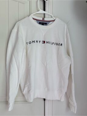 Tommy Hilfiger White Crewneck Sweatshirt with Logo